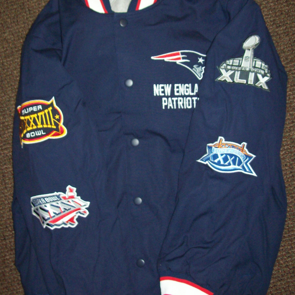 NEW ENGLAND PATRIOTS 4 TIME SUPER BOWL CHAMP JACKET - Picture 7 of 8